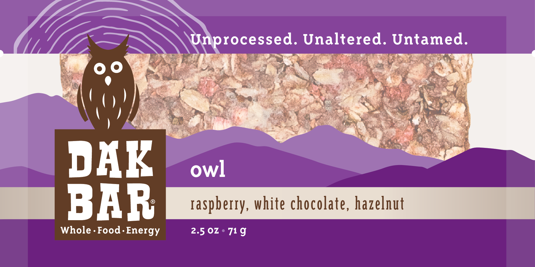 Dak Bar - Wholesale Snack Bar - Owl Bar - White Chocolate, Hazelnut & Raspberries Snack Bar3