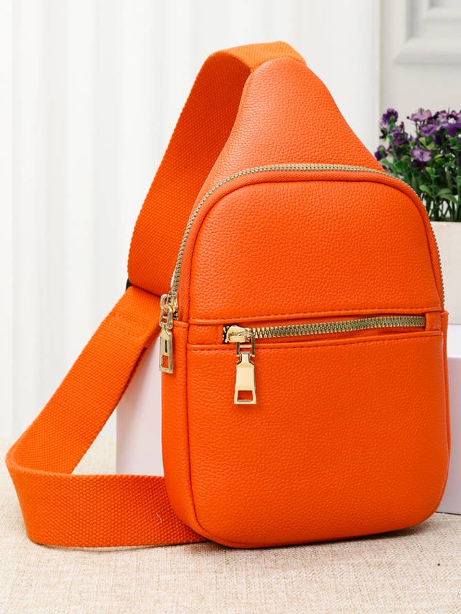 Solid PU Sling Bag for wholesale by Hana