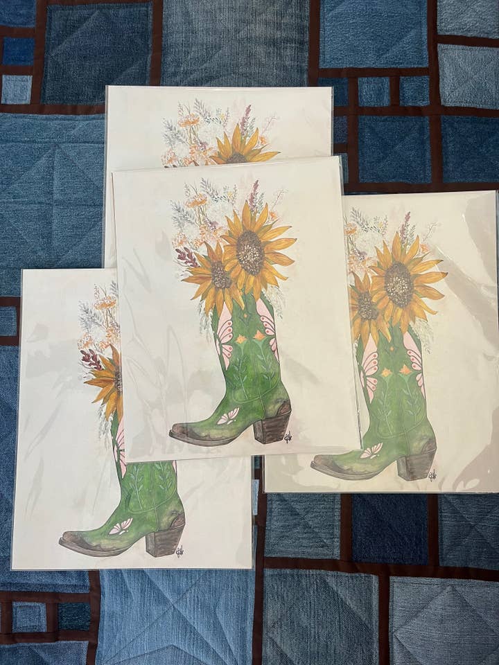 Impressions 11x14 - Fleurs ta Boot pour la vente par DOLLY ESTELLE