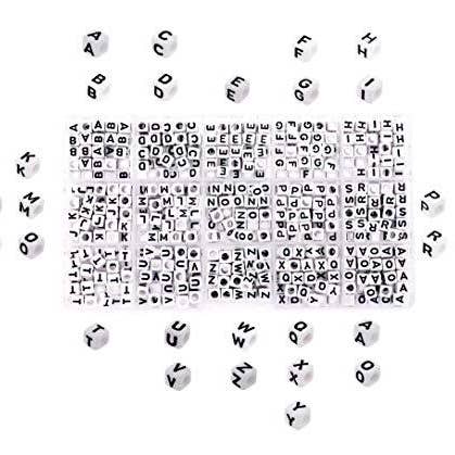 Mandala Crafts - Wholesale Beads - Mandala Crafts Letter Alphabet Pony Bead Set for Bracelet, Rave Kandi Jewelry Making; 6mm Sorted 600 Bead Letters;11