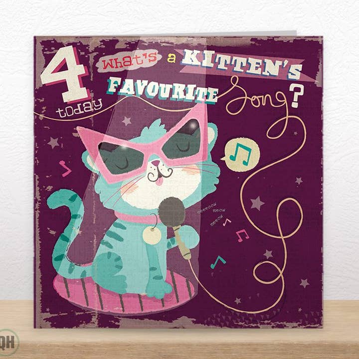 Chistes Divertidos de Gatitos para el 4º Cumpleaños - Tarjeta de Cumpleaños para Niños para venta al por mayor de Quitting Hollywood