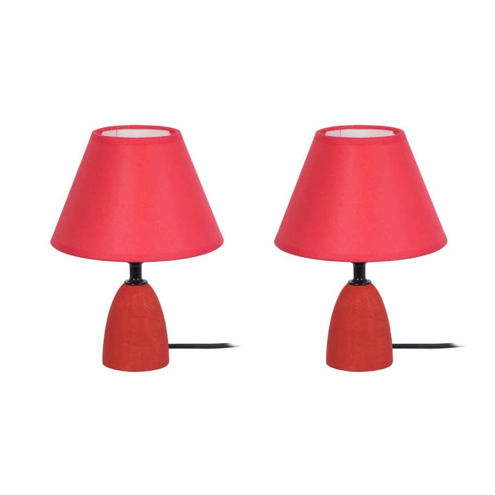 BOIS MINOR-LT2 - Lámpara de noche cónica de madera roja para venta al por mayor de Tosel Shop