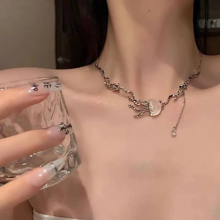 Alloy Steel Plating Inlay Resin Zircon Necklace wholesale for wholesale by Gooddiy