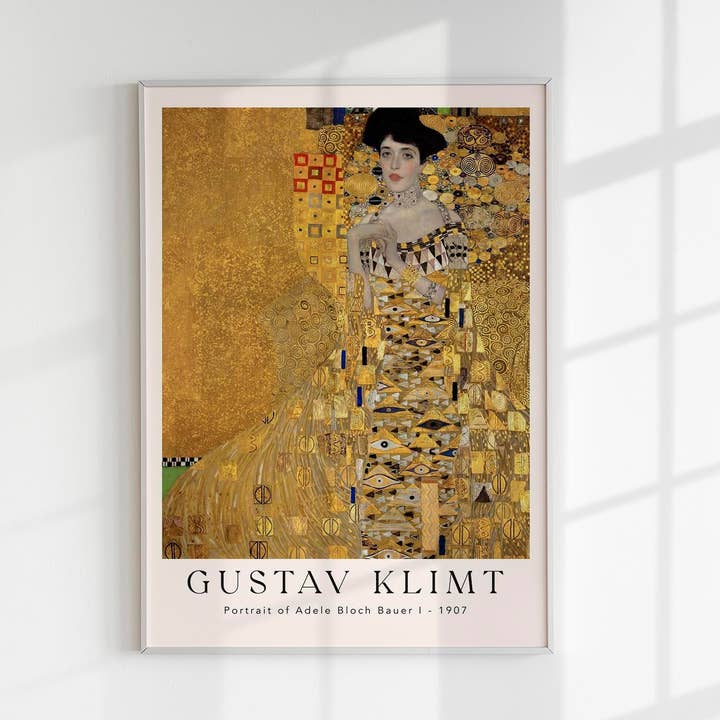 Cartel de la exposición del Retrato de Adele Bloch-Bauer de Klimt para venta al por mayor de Patroa Studio