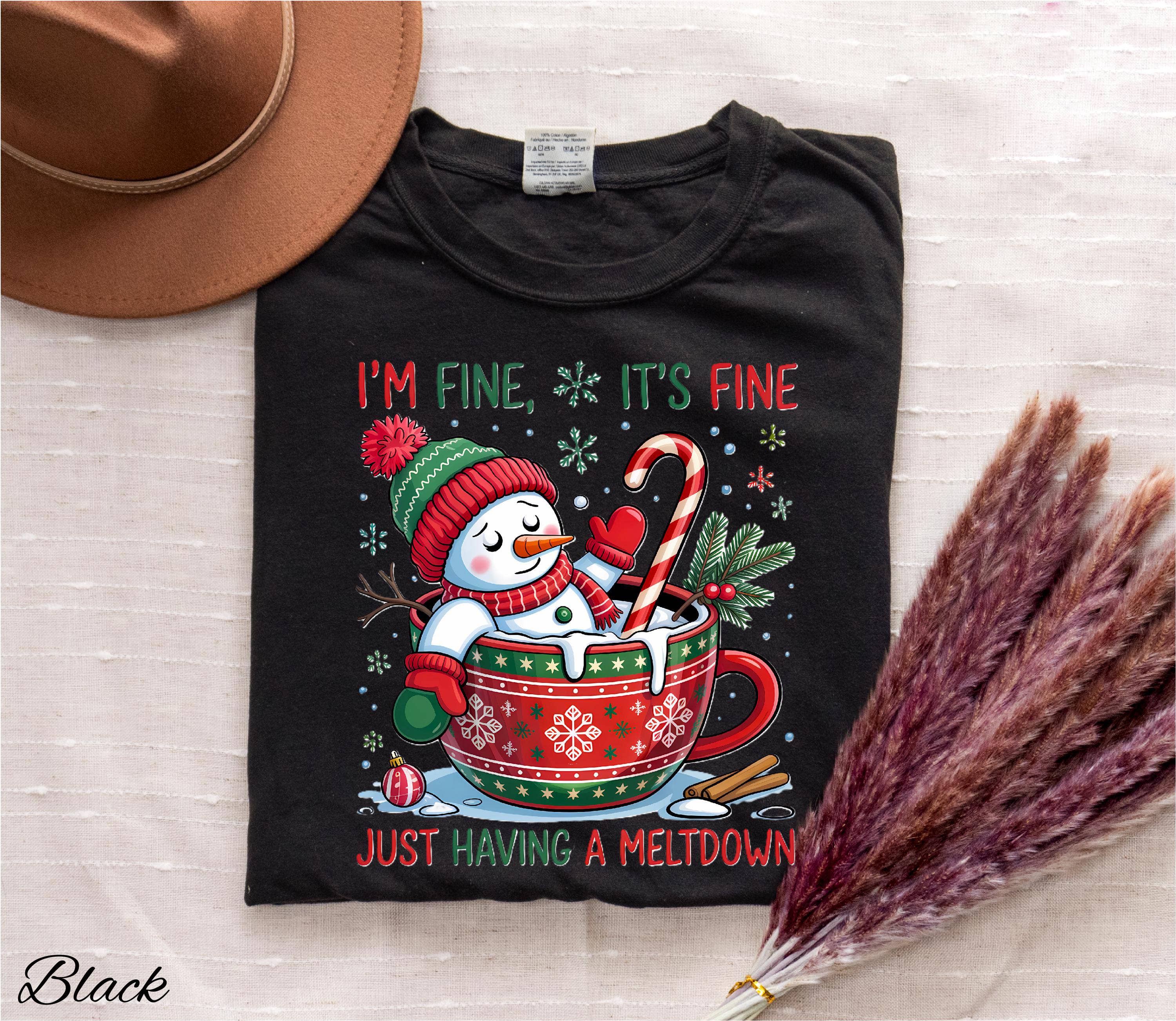 Glaime - Wholesale T-Shirt (Graphic) - Women's - Comfort Colors I'm Fine It's Fine Just Having A Meltdown Tee2