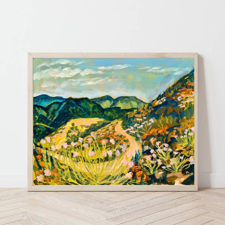 El Baker Art - Wholesale Art Print - California Wildflower Print – San Gabriel Mountains Botanical Wall Art Canvas3