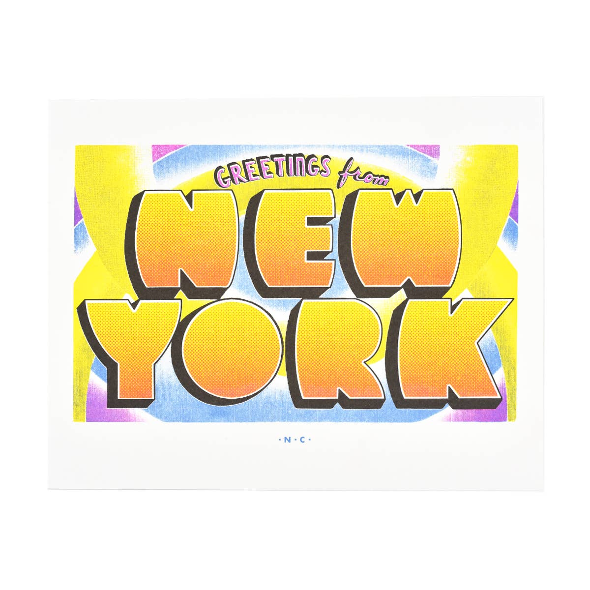 Next Chapter Studio - Venta al por mayor Tarjetas de felicitación - Saludos desde: Nueva York - Tarjeta y Grabado Risograph1