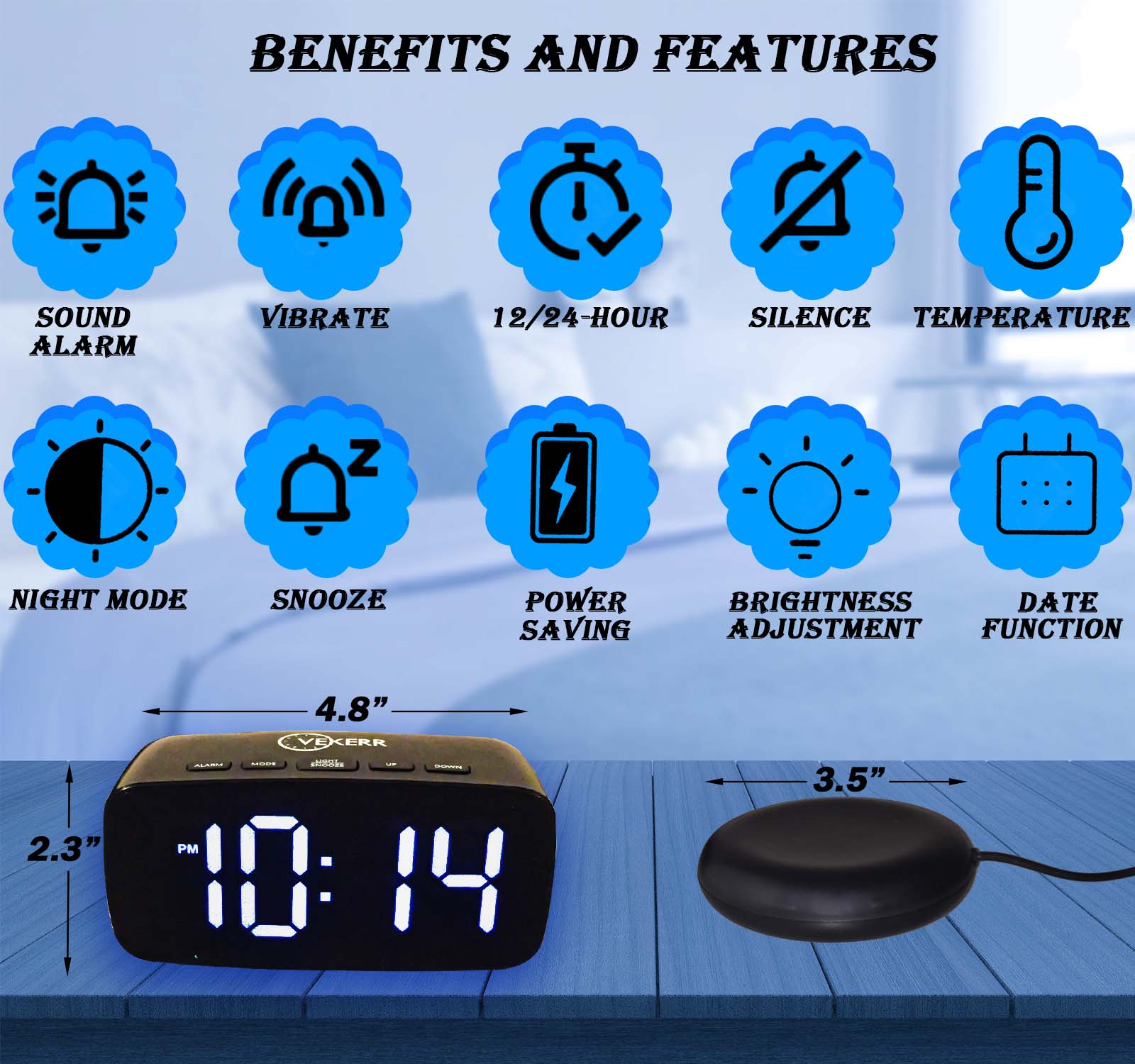 Quality Hangers – Großhandel Wecker – Wecker mit Bettshaker, Vibrationswecker 48 Stück3