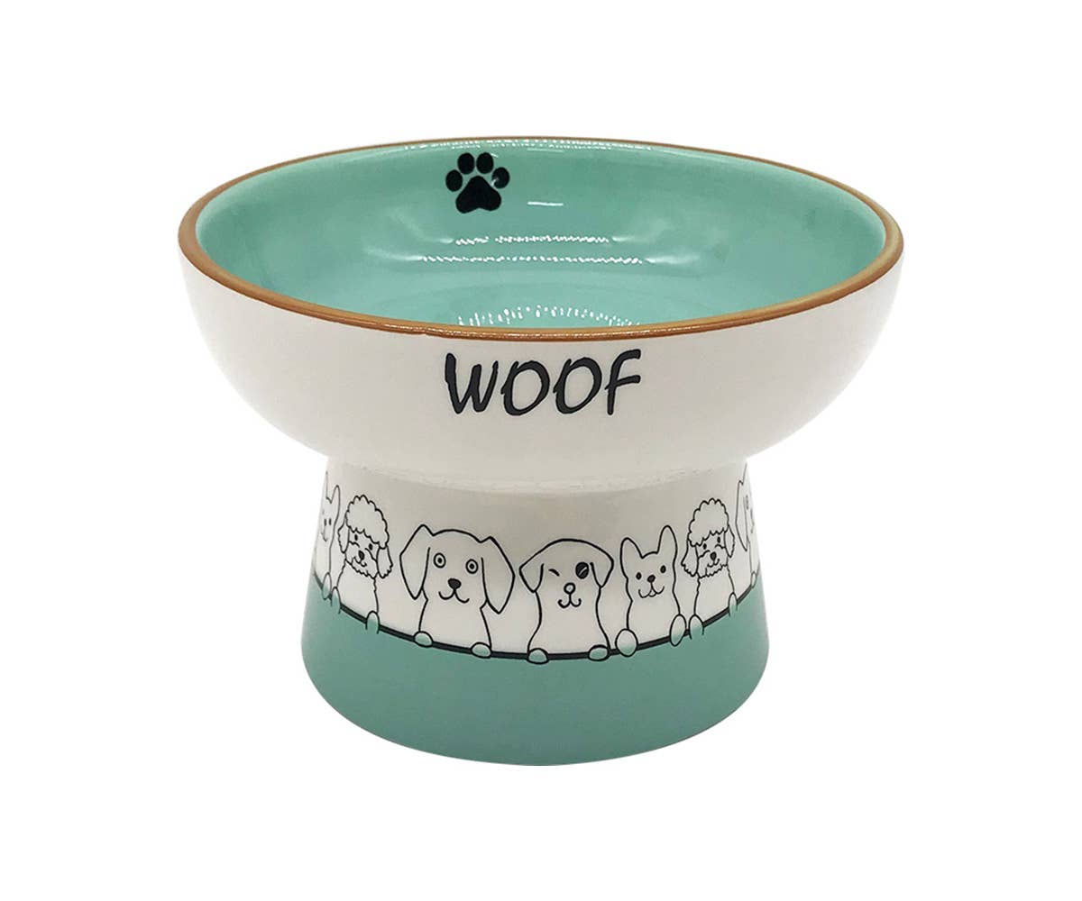 Blue Sky Clayworks - Wholesale Pet Bowl - Cat/Dog - PUPPY PET PALS 4.4" PEDESTAL DOG BOWL