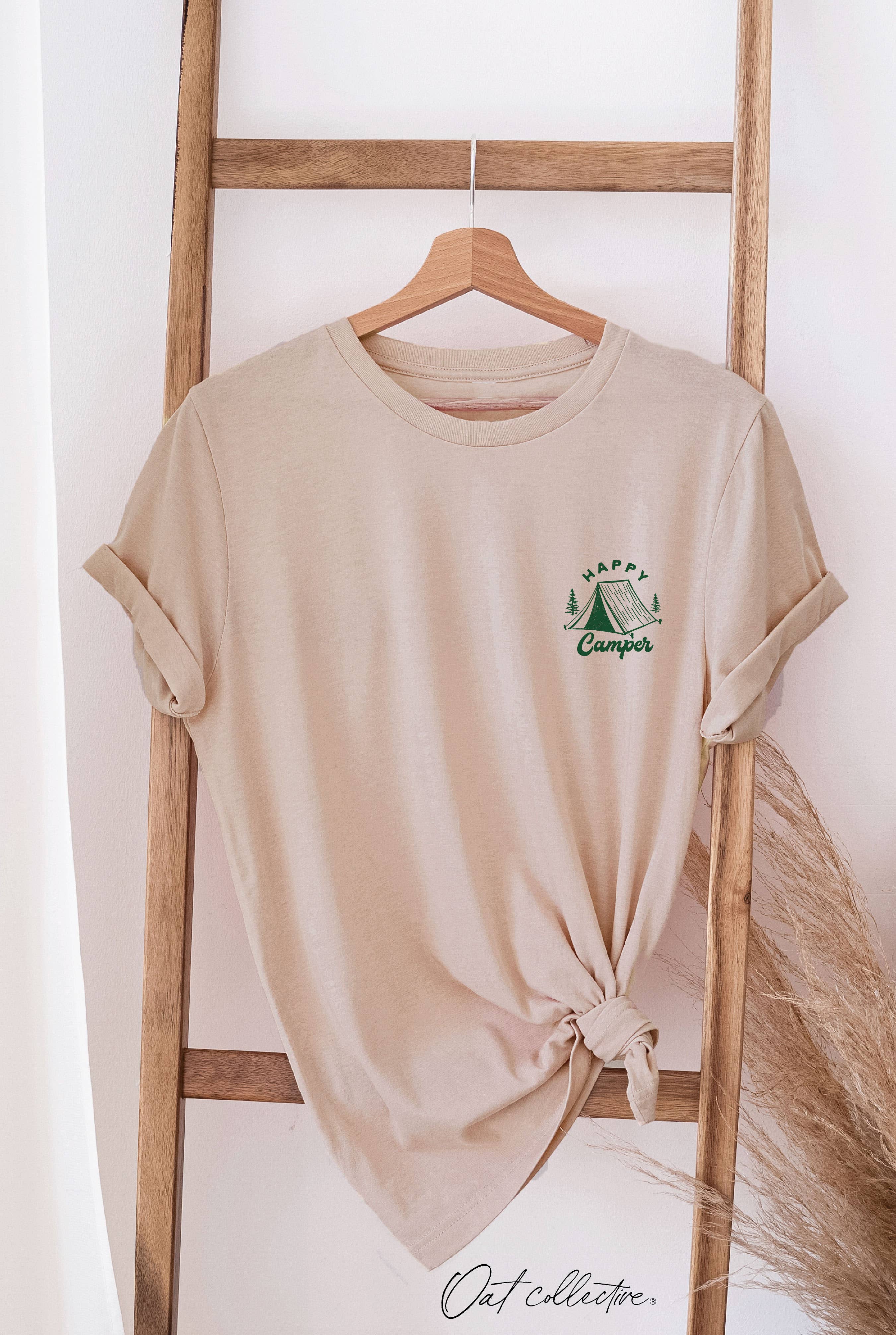 OAT COLLECTIVE - Wholesale Screen Printed T-Shirt - Women's - HAPPY CAMPER Graphic T-shirt2
