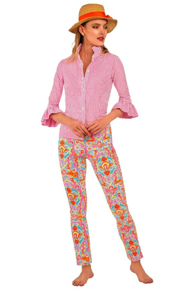 Gretchen Scott LLC – Engroshandel Skjorte med buttondown – til kvinder – Priss Bluse - Gingham21