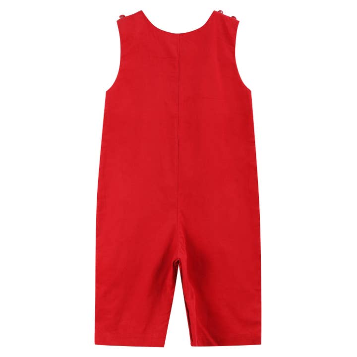 Lil Cactus - Wholesale Overalls - Baby - Red Velvet Christmas Smocked Overalls2