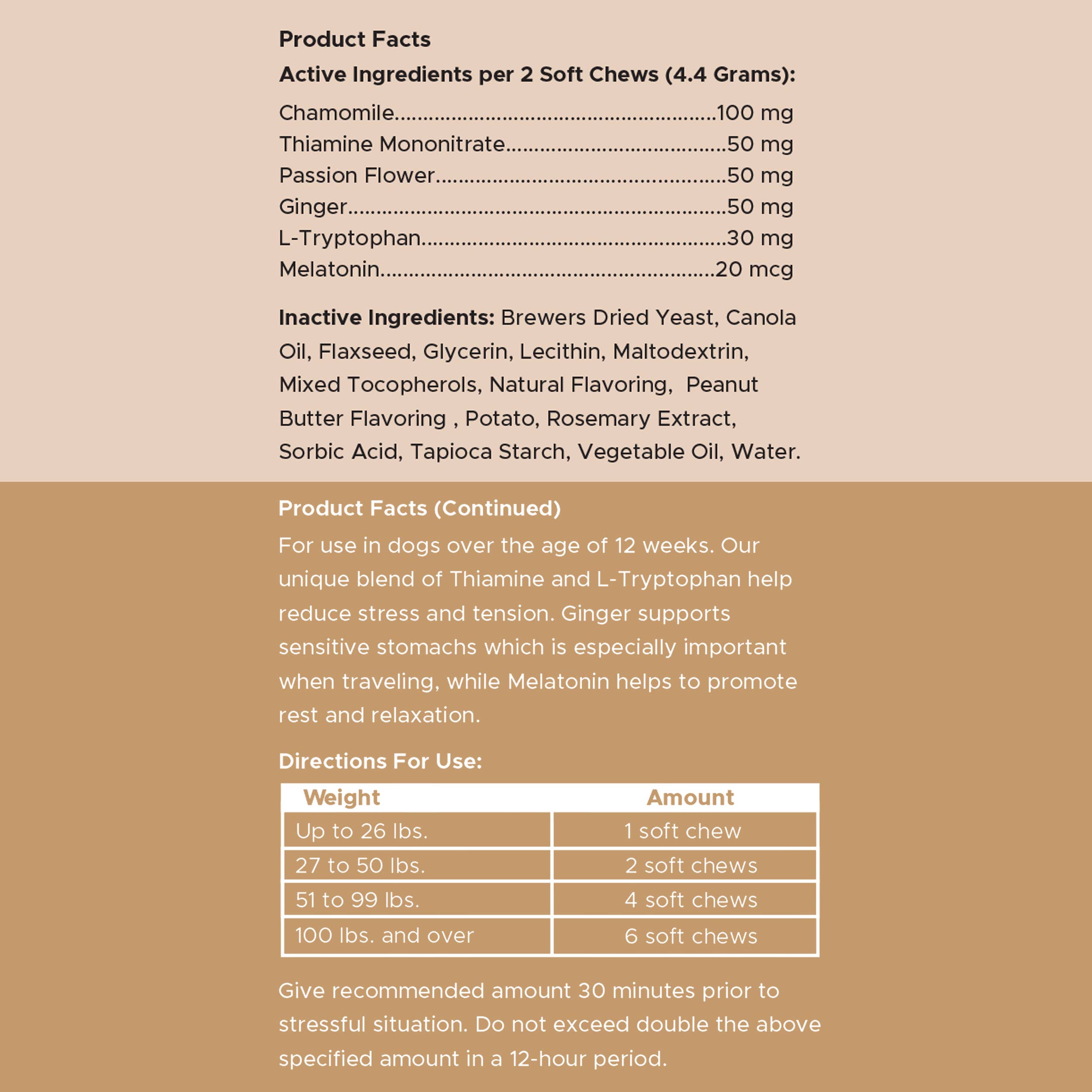 Chew + Heal – Großhandel Nahrungsergänzungsmittel für Haustiere – Hund – Anxiety + Stress Dog Erdnussbutter mit Geschmack, 60 Stück5