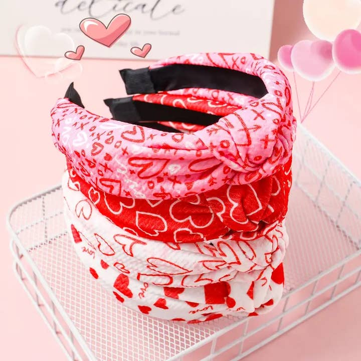 Kate Tuesday Jewelry - Wholesale Fashion Headband - Women's - Pack of 4 Valentine's Day Headbands