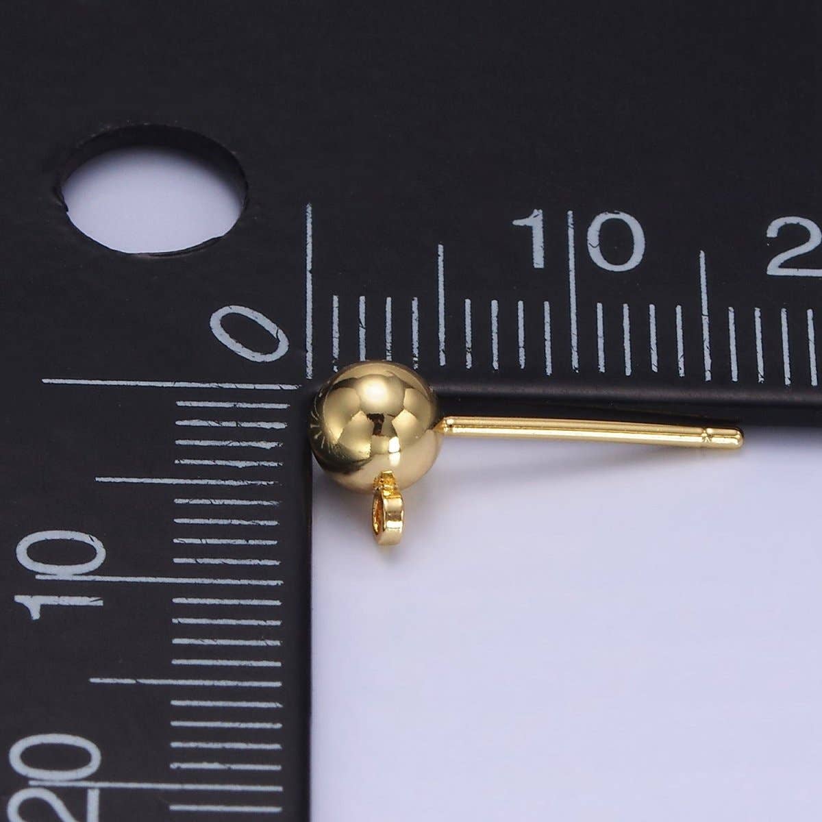 Aim Eternal - Wholesale Stud/Post Earrings - 1 pair 3,5,6mm Small Ball Stud Earrings Ball 14K Gold Filled Post Earring with Closed Loop for Earring Supply Z-673 Z-6782
