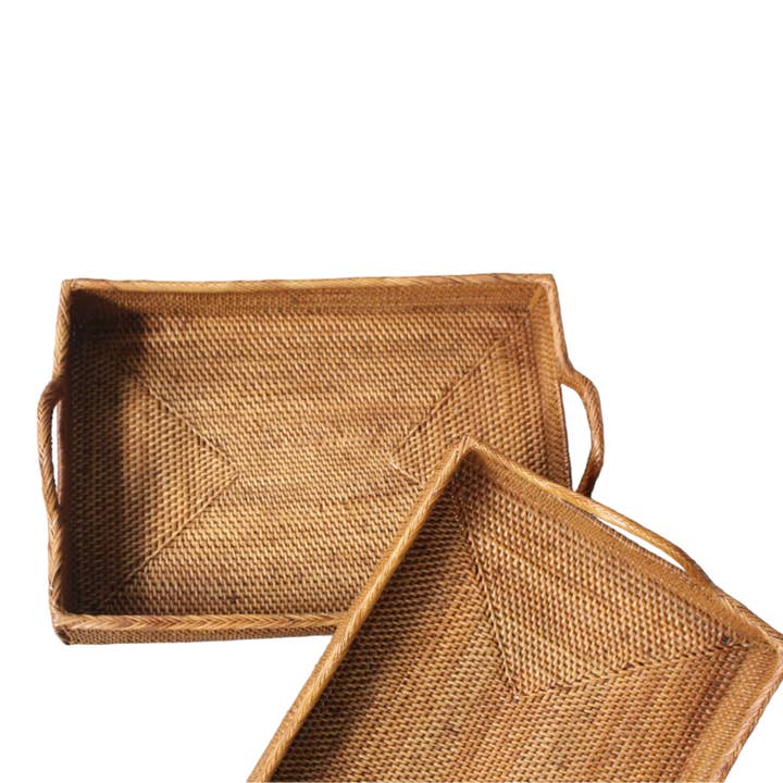 The Artisan and Company - Venta al por mayor Bandeja de servir - Bandeja rectangular de ratán para servir