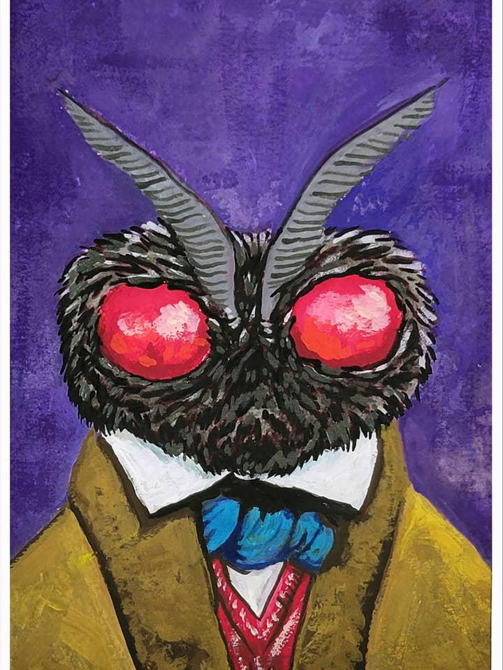 Dapper Mothman Print for wholesale by Parade of Ghouls
