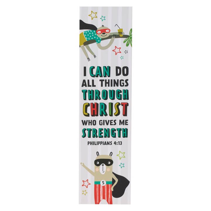 Christian Art Gifts - Wholesale Bookmark - I Can Do All Things Superhero Teacher Bookmark Set - Phil 4