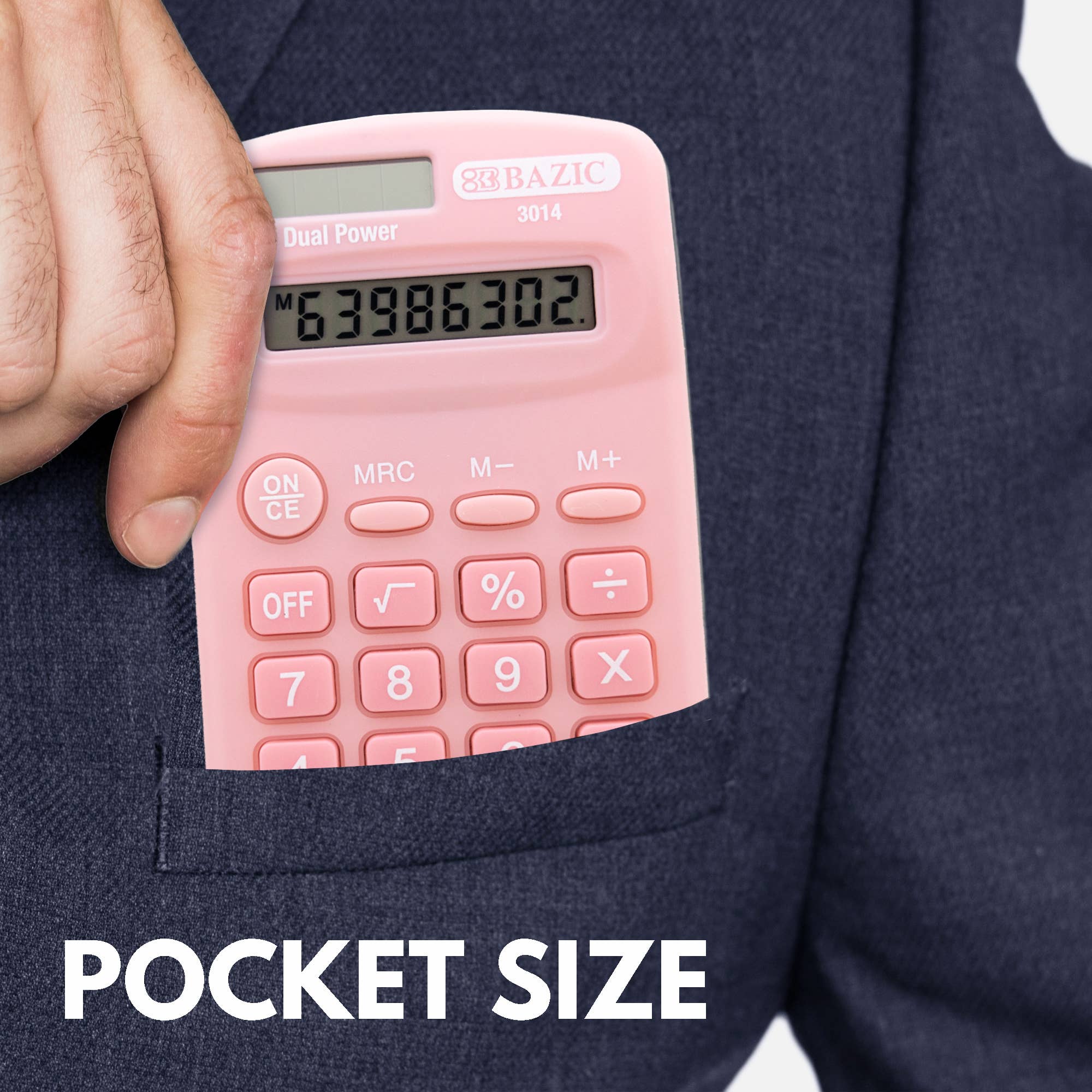 BAZIC Products - Wholesale Calculator - Pocket Size Pastel Calculator 8-Digit Dual Power4