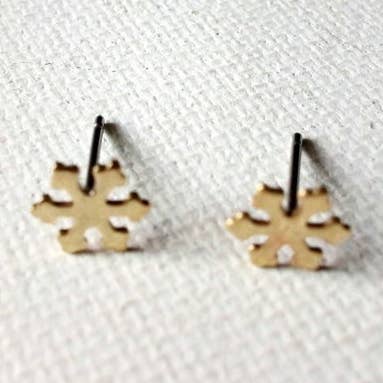 Snowflake Studs for wholesale by Holey Moley Accessories