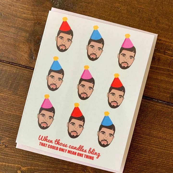 Papermain - Wholesale Birthday Card - Drake Birthday Card - Drake Hotline Bling card, Champagne Papi Card, hip hop card