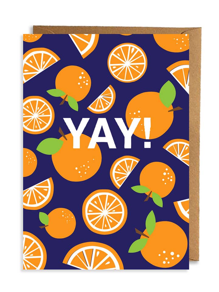 Yay!' Oranges Card for wholesale by Bexi Cards Stationery
