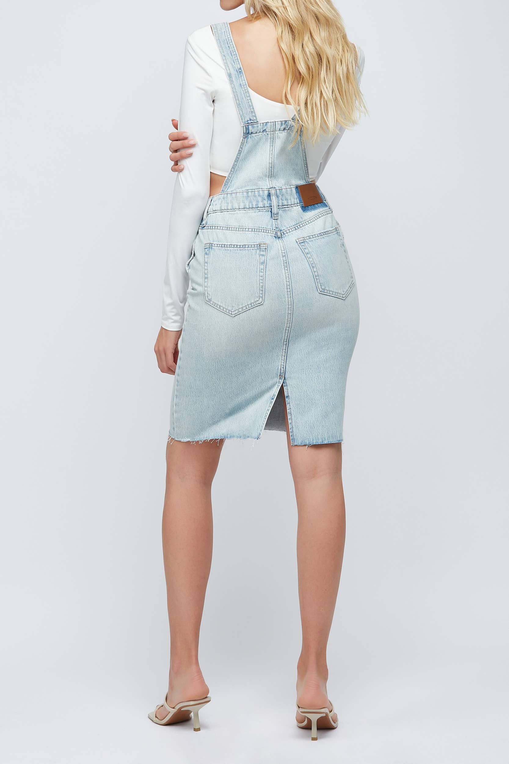 Hidden Jeans - Vente Jupe – femme - Jupe-salopette fendue au dos à lavage léger3