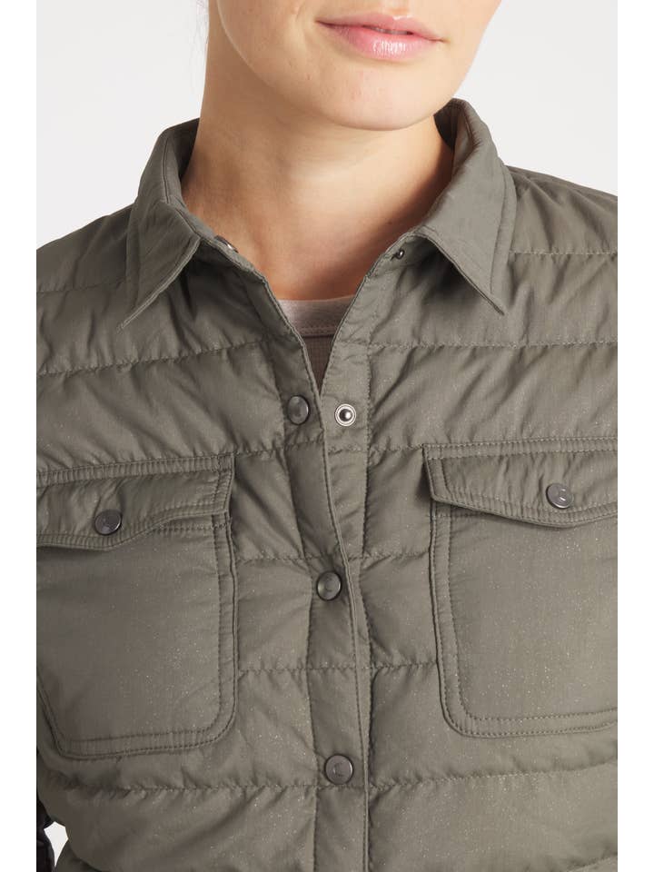 The Harrow Matte | Down Shirt | Olive Subtle Sparkles for wholesale on Faire1