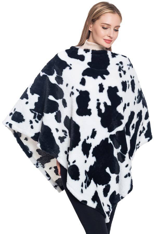 Cap Zone - Vente Poncho – femme - Ponchos à motif de vache1