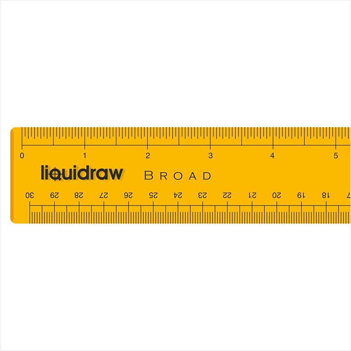 Liquidraw – wholesale Ruler – Liquidraw Ruler 30cm 12" Broad Transparent Orange Inches & cm1