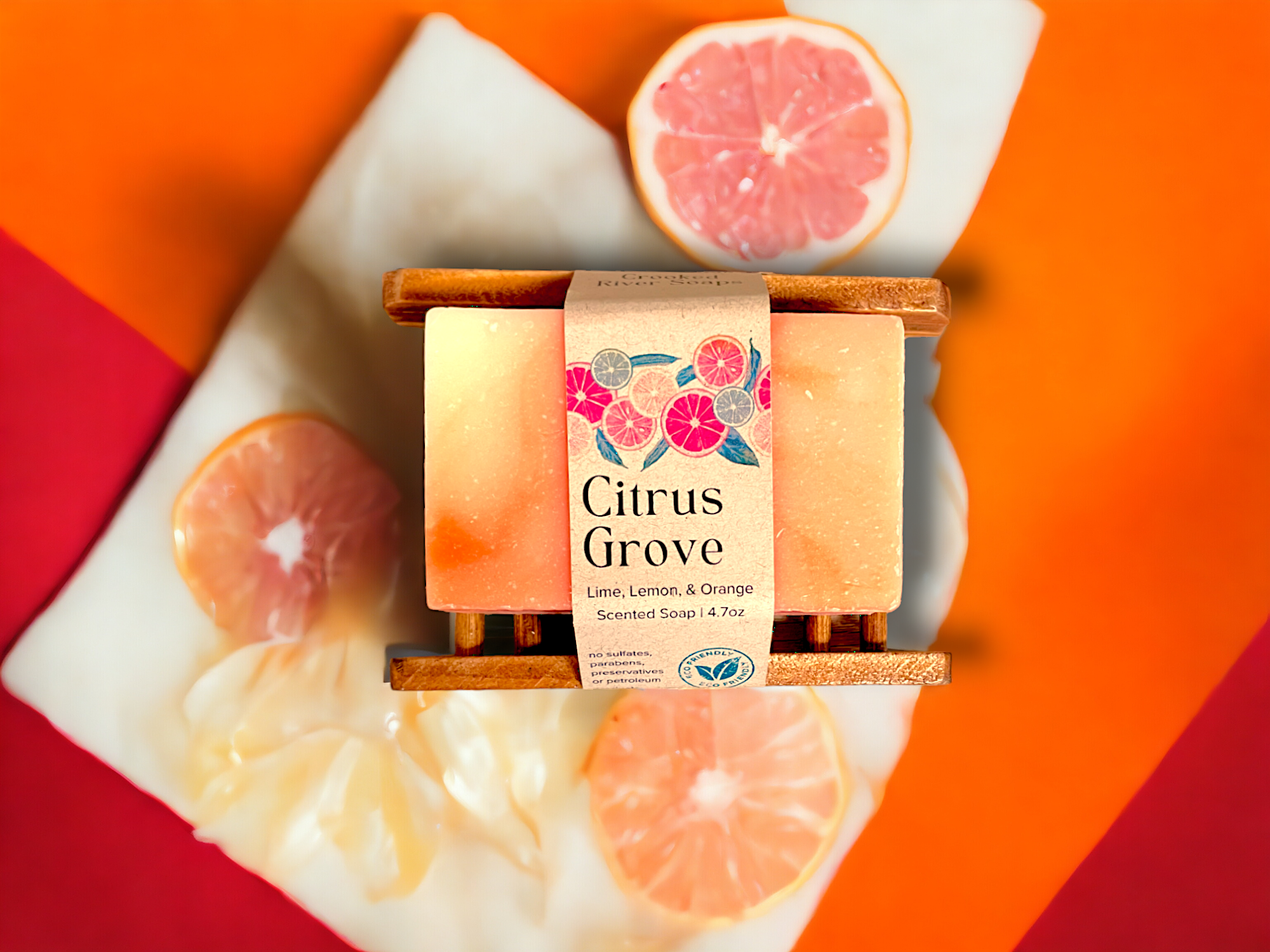 Crooked River Candle - Wholesale Bar Soap - Citrus Grove Bar Soap with Bamboo Soap Saver2