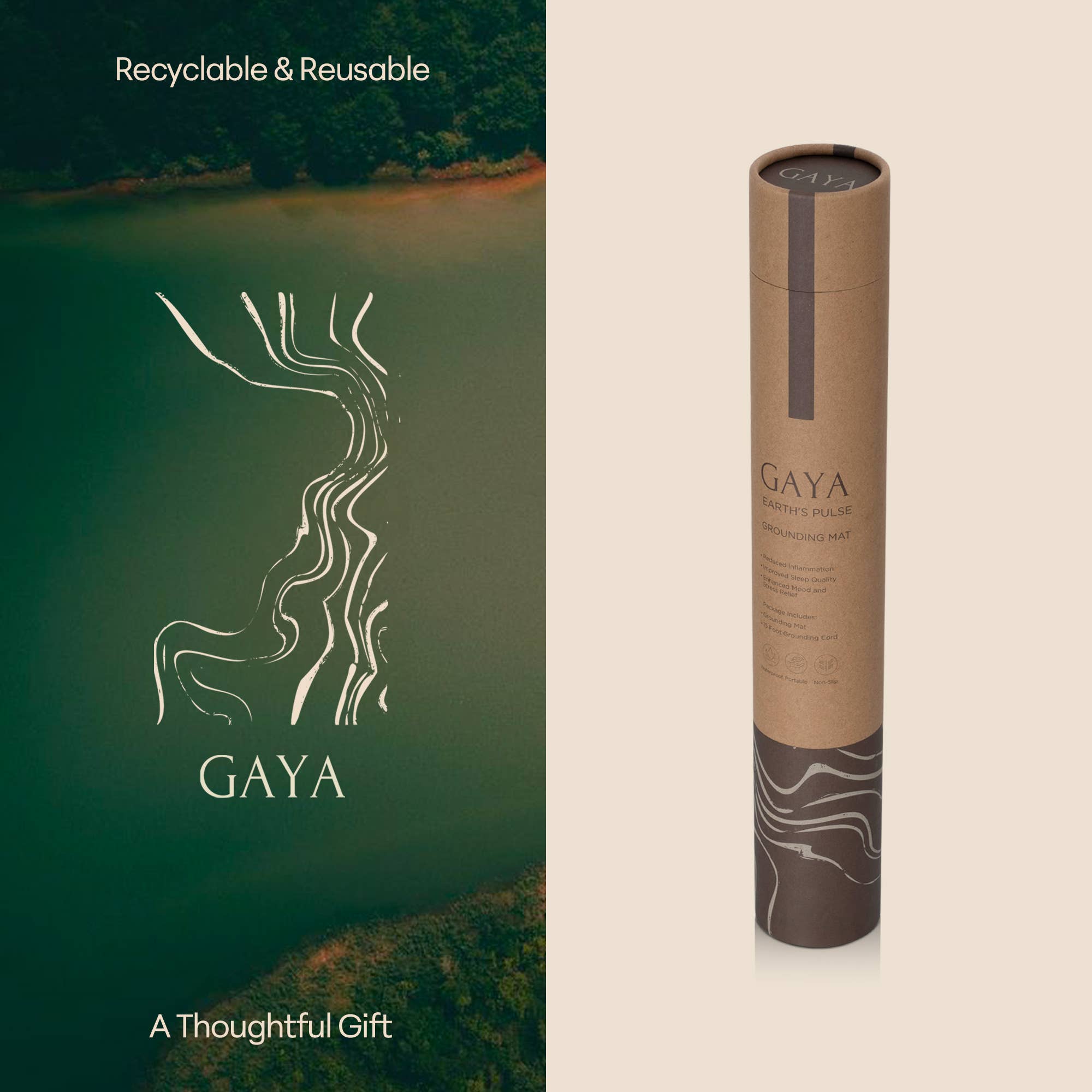 GAYA - Wholesale Yoga Mat - Grounding Mat - Improve Sleep & Reduce inflammation, Natural6
