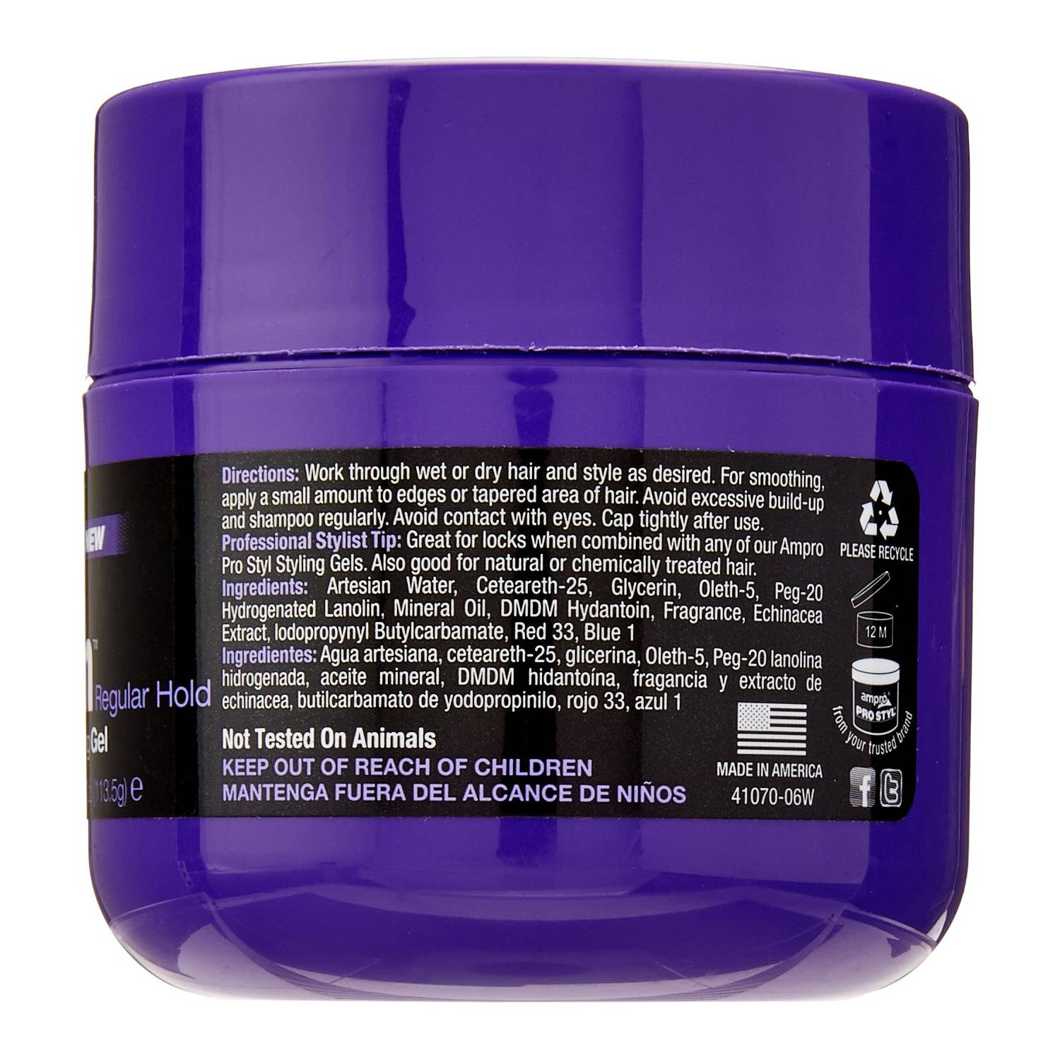KT Supply - Wholesale Hair Styling Gel/Mousse - Ampro Shine N Jam Gel Reg, 4 Oz.1