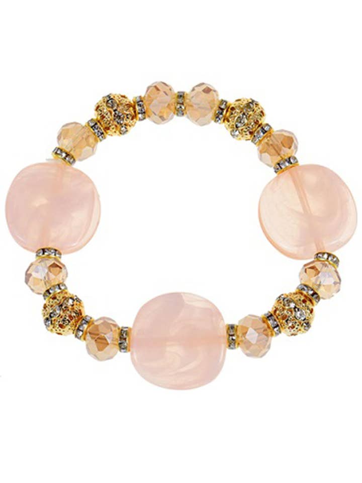 Pulsera de diamantes de imitación brillantes con cuentas de gemas planas para venta al por mayor de Cap Zone