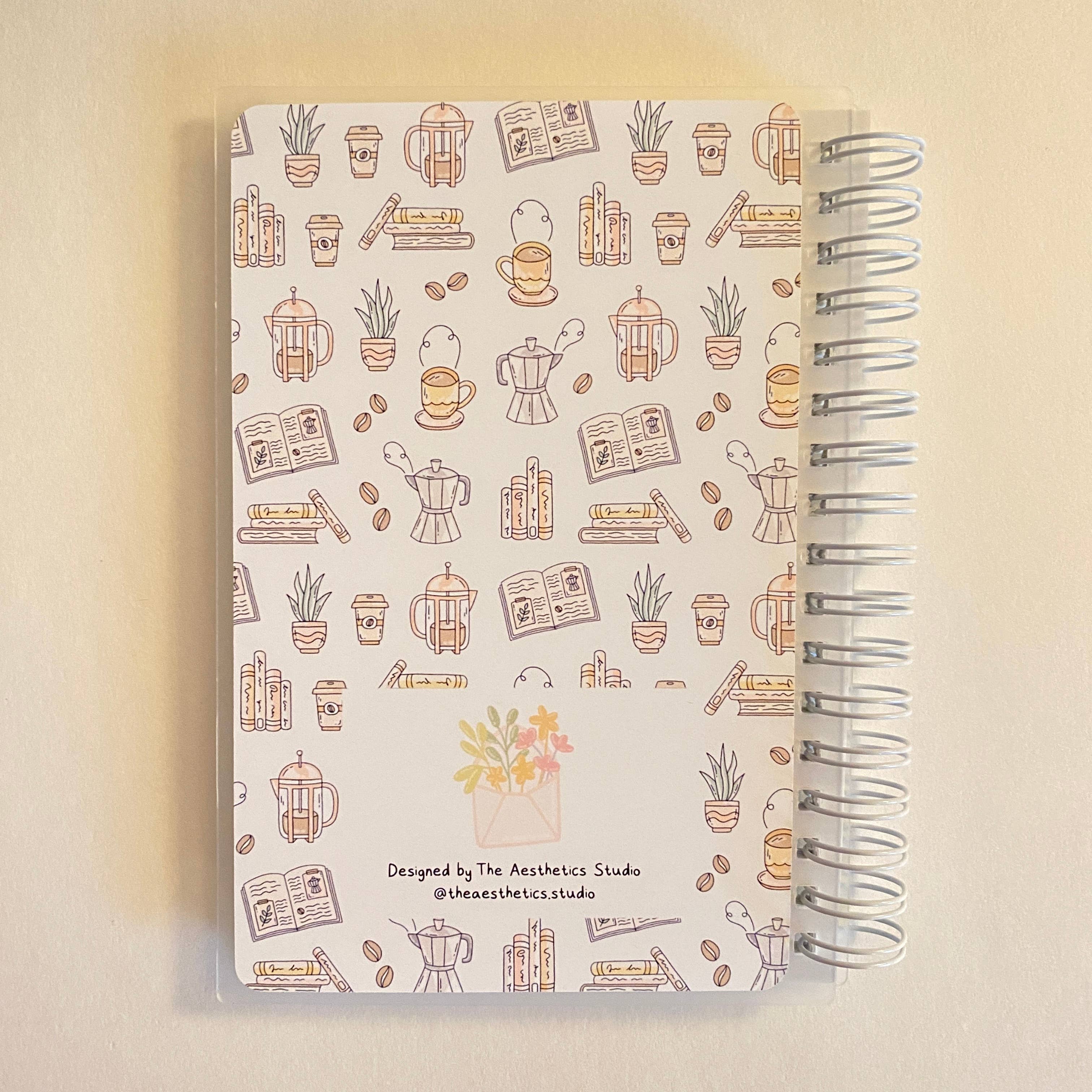 The Aesthetics Studio - Wholesale Sticker - coffee & books reusable sticker storage book1