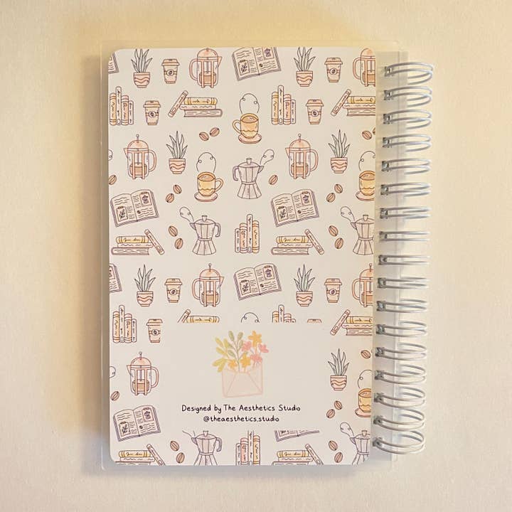 The Aesthetics Studio - Wholesale Sticker - coffee & books reusable sticker storage book1