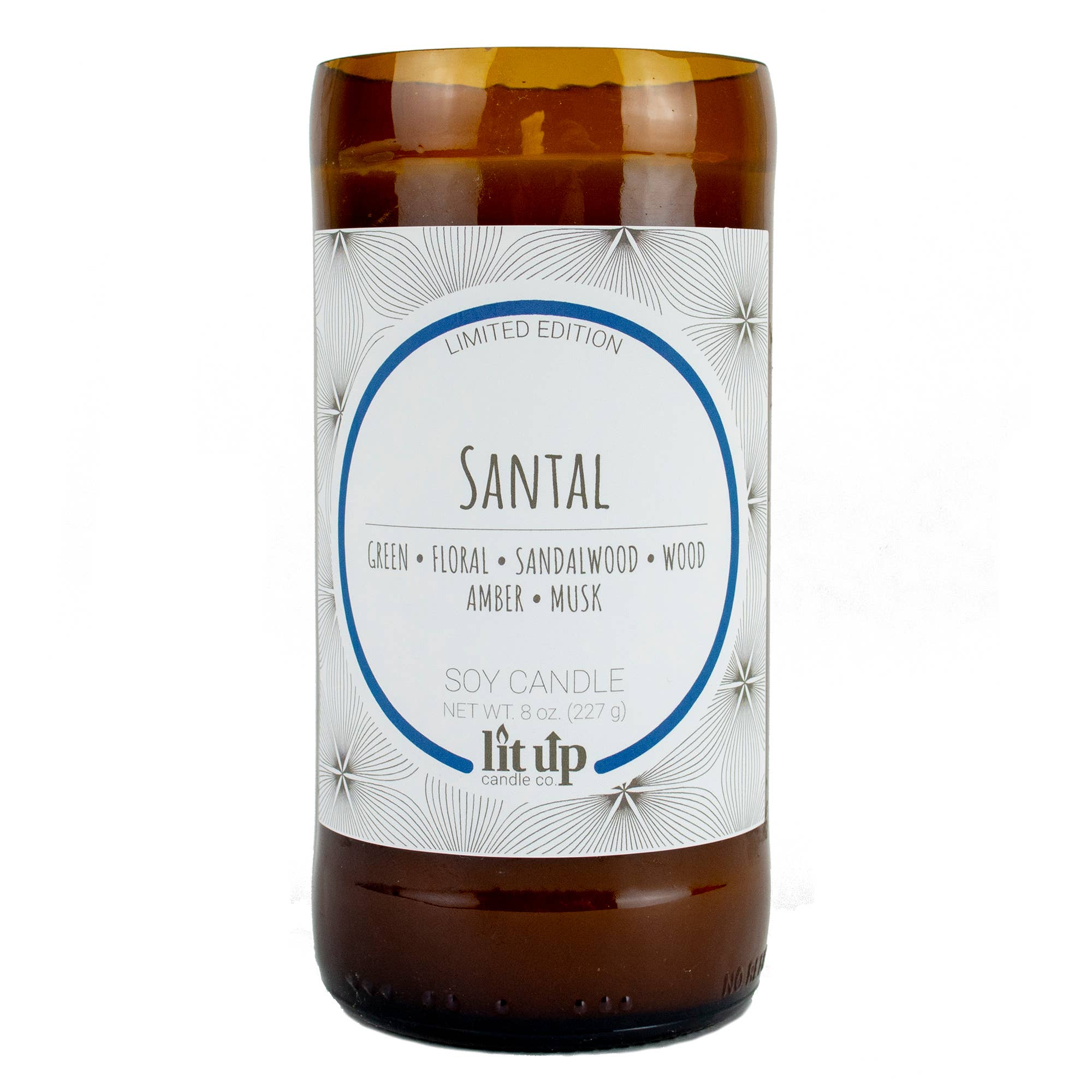 Lit Up Candle Co. - Wholesale Jar/Filled Candle - Santal scented 8 oz. soy candles in beer bottles1
