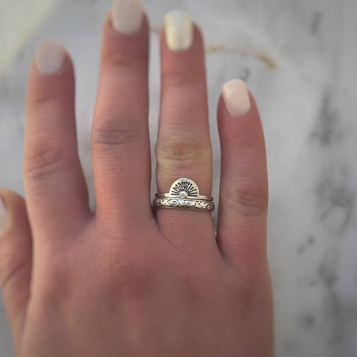 Sojourn Well - Wholesale Band/Stacked Ring - Solid .940 Silver Sunrise Ring