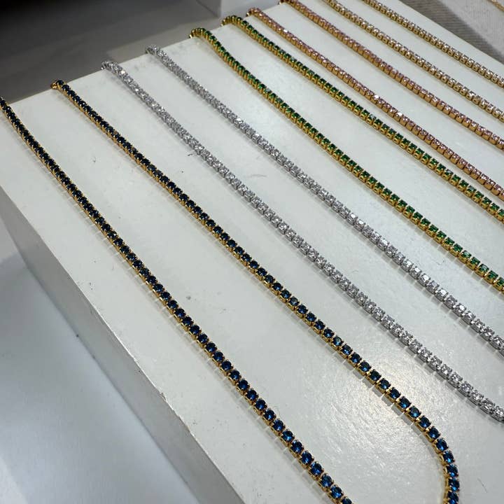 Tennis Choker Gold Green emerald for wholesale by Brenda Grands Jewelry