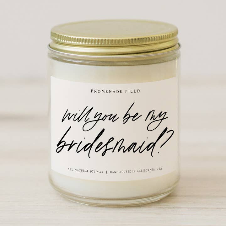 Bougie de soja pour demoiselle d'honneur pour la vente par Promenade Field