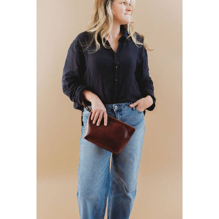 R.Riveter - Wholesale Clutch Bag - Women's - Naomi Zipper Clutch | Cherry Leather4