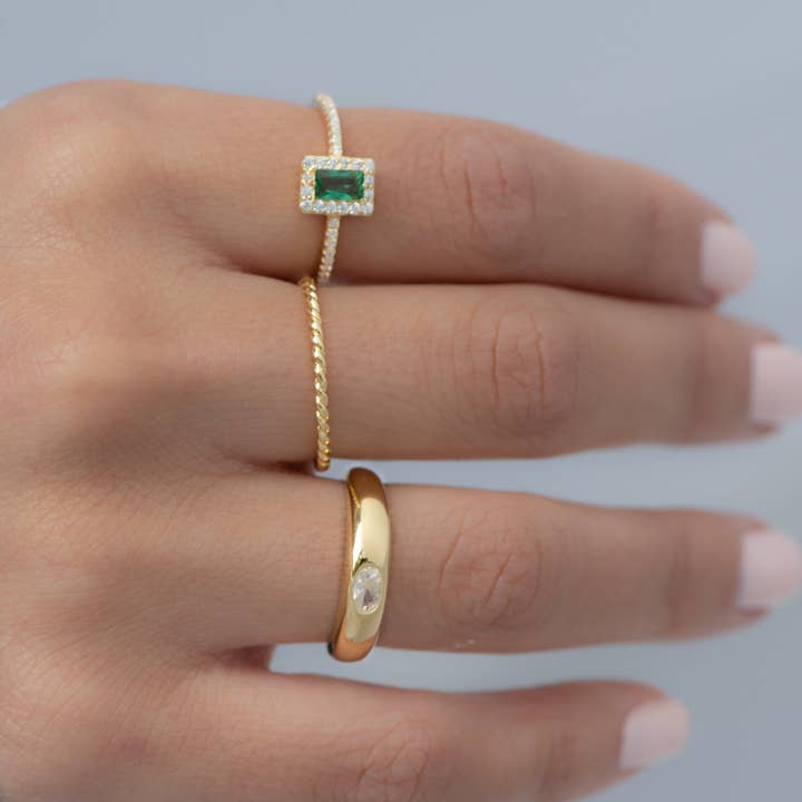Sami Jewels - Wholesale Single Stone/Solitaire Ring - Emerald Dome Ring3