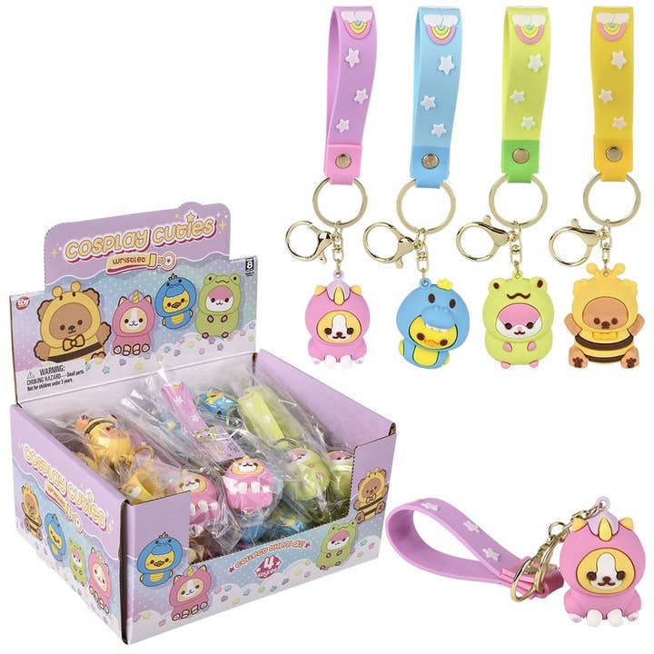 Kawaii Animal Wristlet Clip On 2- LLB Toys for wholesale by La Luna Bella - Toys