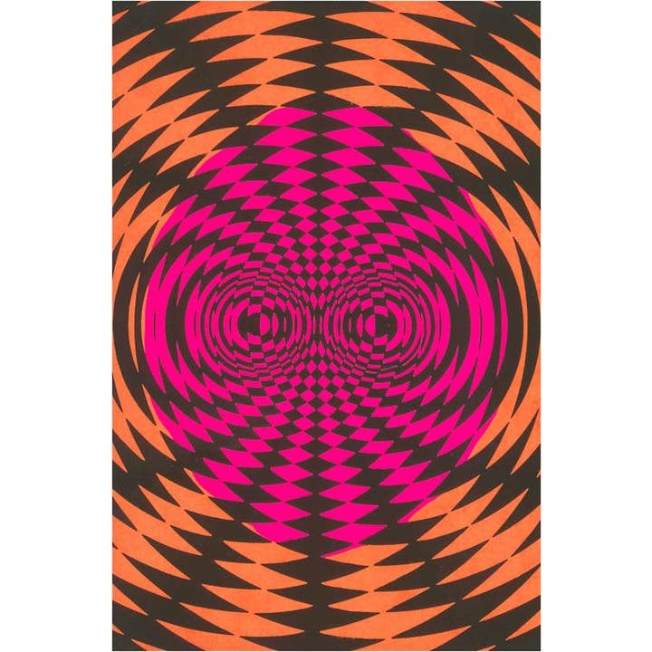 Grußkarte SZ-55 Op-Art Psychedelisches Muster für den Großhandel von Found Image Press