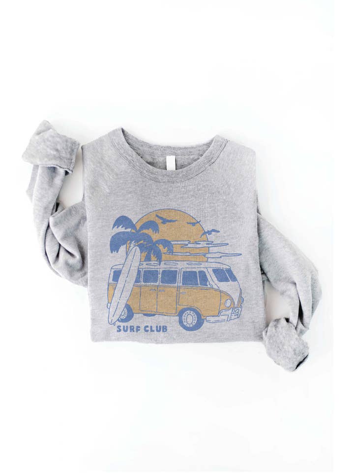 OAT COLLECTIVE - Wholesale Graphic Sweatshirt - Women's - SURF CLUB Graphic Sweatshirt4