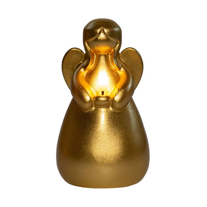 Kaars voks Engel med LED-lampe GULD for engroshandel hos DRYdecorations