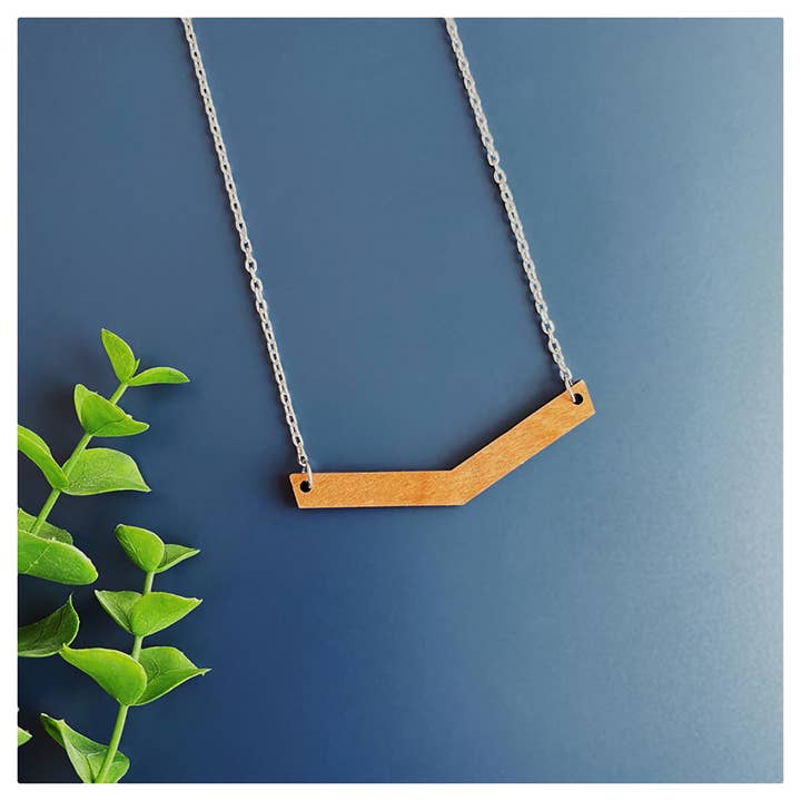 Houten ketting - enkele Chevron ketting voor wholesale door Emerald and Clay