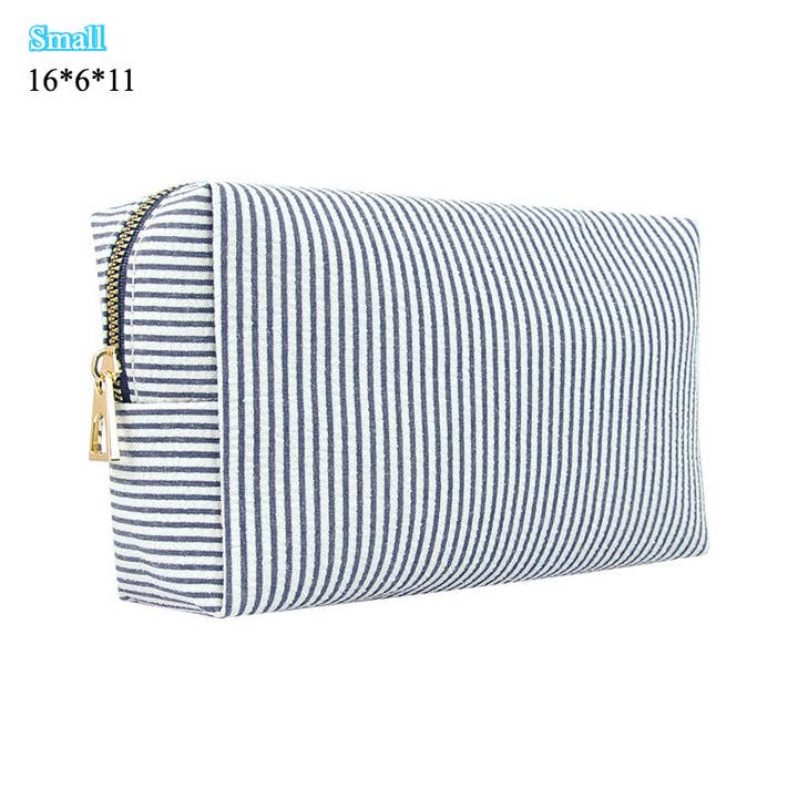 VividLux - Wholesale Makeup/Cosmetic Bag - Striped cosmetic bag1