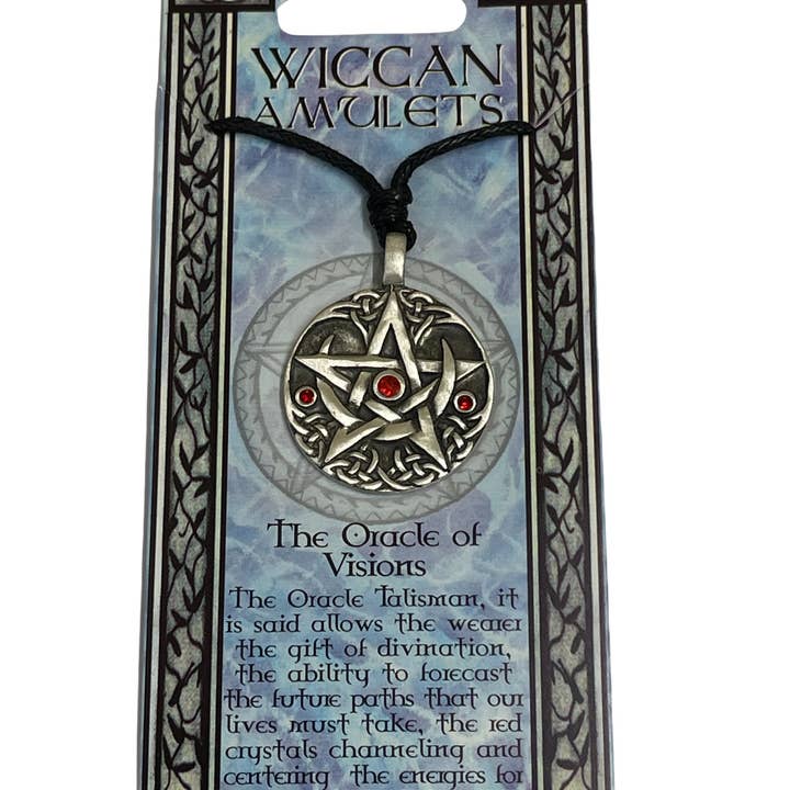 Oracle of Visions Pewter Pentagram Amulet Necklace (USA-DDP) for wholesale by Myth & Magik - Silver Jewellery Cavern Wholesale