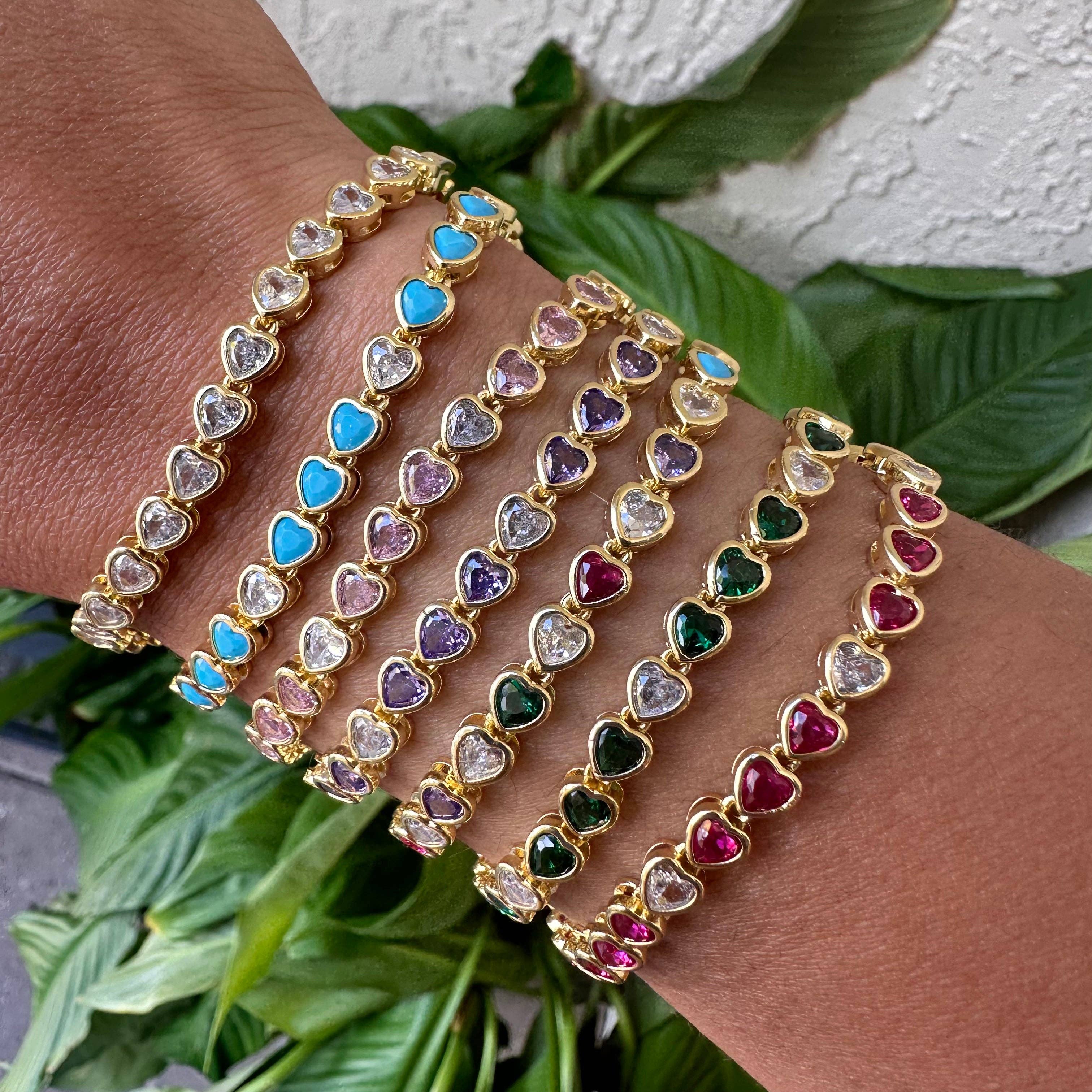 E ACCESORIES JEWERLY - Wholesale Tennis Bracelet - Heart Tennis Color Bracelets2